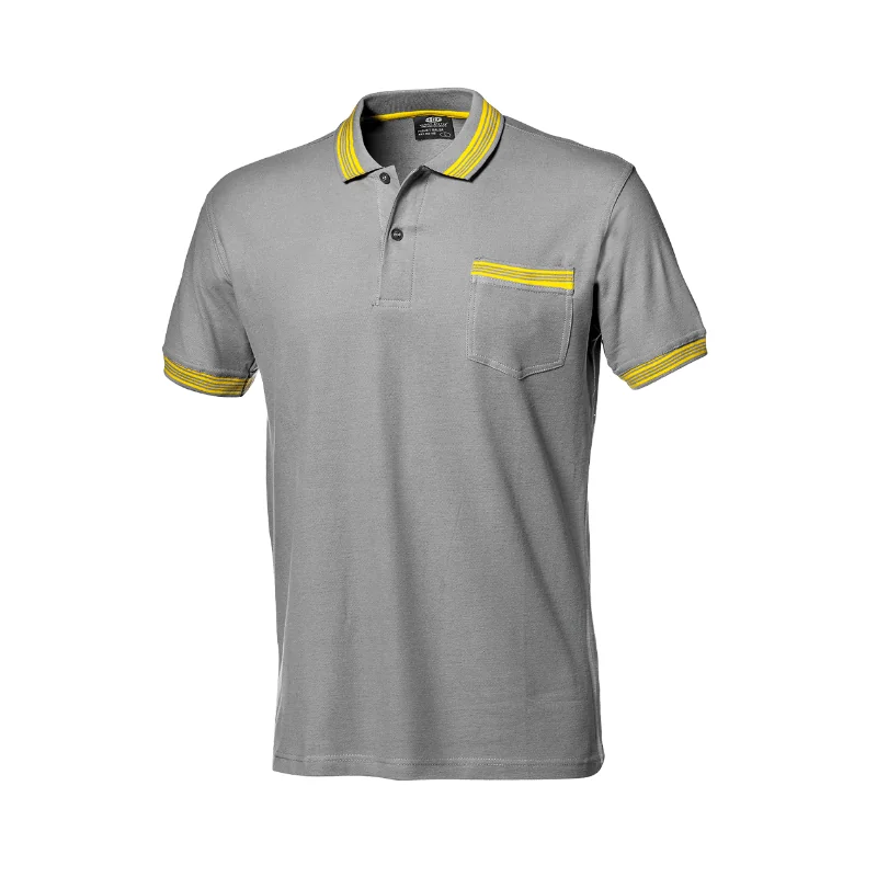 Polo majica Salsa, siva/rumena, SIR Safety System