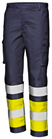 Hlače Supertech Class 1, modre/HV rumene, velikost 52, SIR Safety System