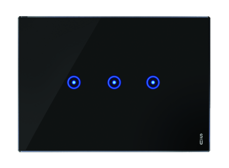 Okrasni pokrov Expi Touch, 3 stikalni simboli, lava črn, Simon Urmet