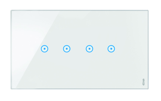 Okrasni pokrov Expi Touch, 4 stikalni simboli, snežno bel, Simon Urmet