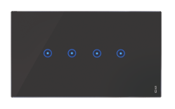 Okrasni pokrov Expi Touch, 4 stikalni simboli, lava črn, Simon Urmet