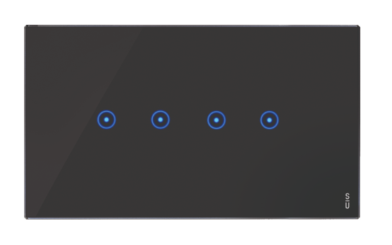 Okrasni pokrov Expi Touch, 4 stikalni simboli, lava črn, Simon Urmet