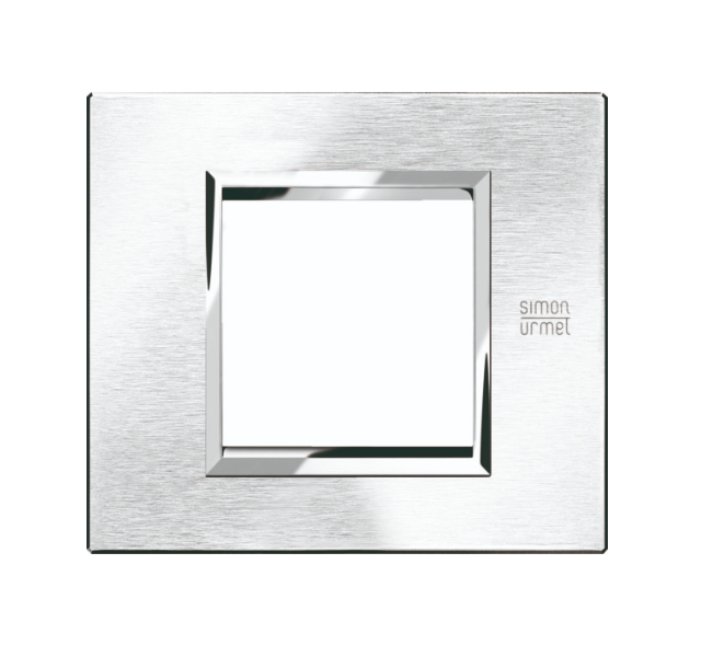Okrasni pokrov Expi Aluminum, 2 modula, brušen krom, Simon Urmet
