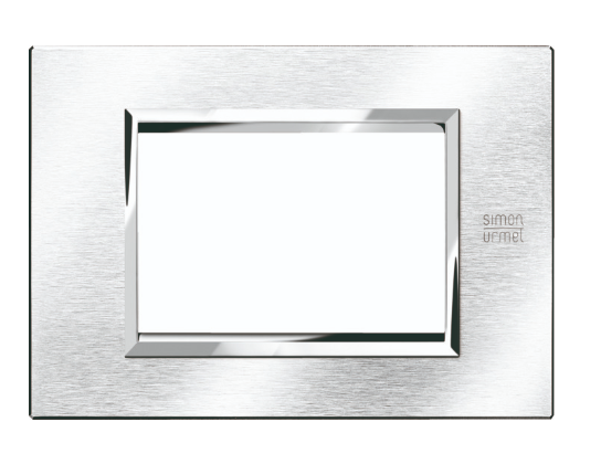 Okrasni pokrov Expi Aluminum, 3 moduli, brušen krom, Simon Urmet