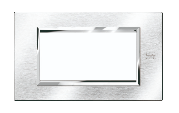 Okrasni pokrov Expi Aluminum, 4 moduli, brušen krom, Simon Urmet