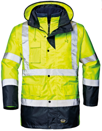 Jakna Motorway Split, Hi-Vis rumena/modra, SIR Safety System